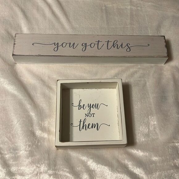 2 Wooden Signs - Be You Not Them and You Got This - Picture 1 of 6